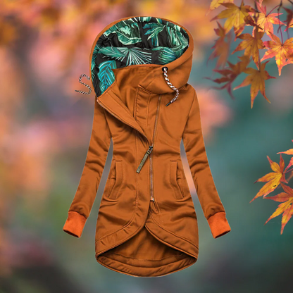 Gwyneth – Longline Hooded Zip-Up Jacket