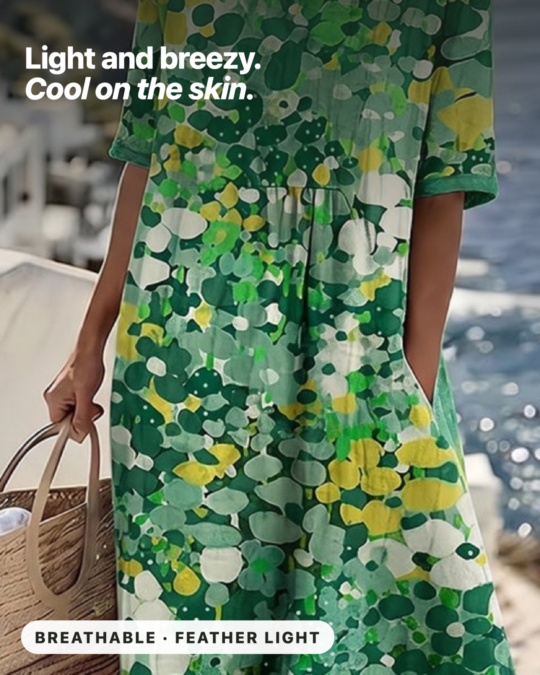 Theodora – Abstract Floral Print Midi Dress