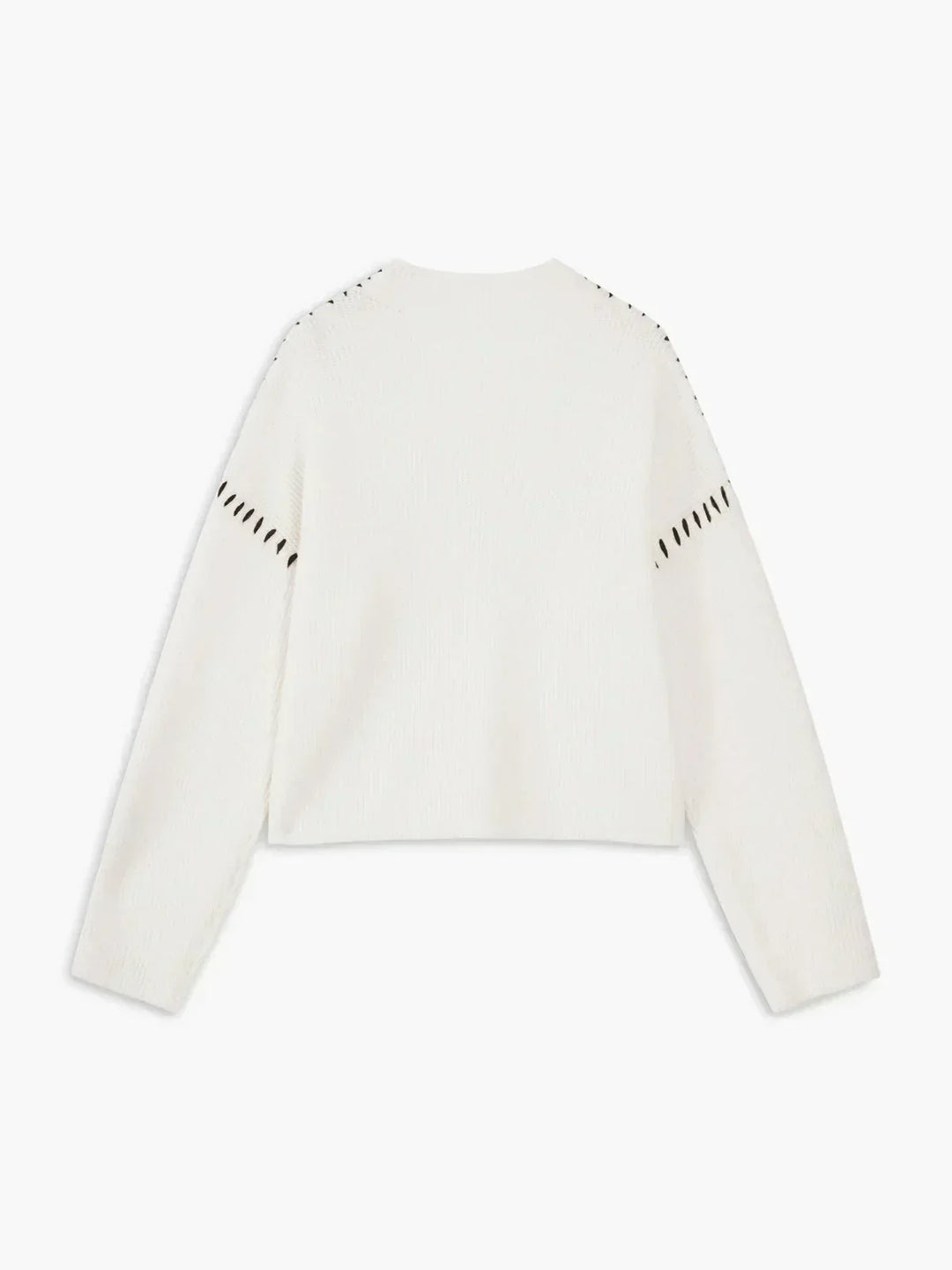 Mhairi – Oversized Ribbed Jumper with Whipstitch Detail