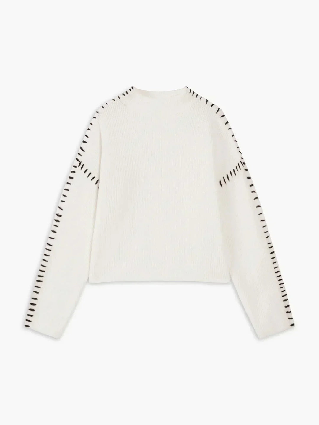 Mhairi – Oversized Ribbed Jumper with Whipstitch Detail