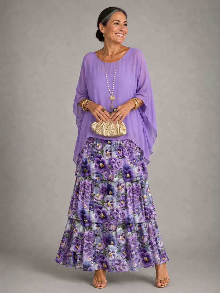 Lucinda – Tiered Chiffon-Look Maxi Dress