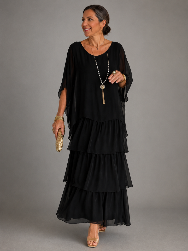 Lucinda – Tiered Chiffon-Look Maxi Dress