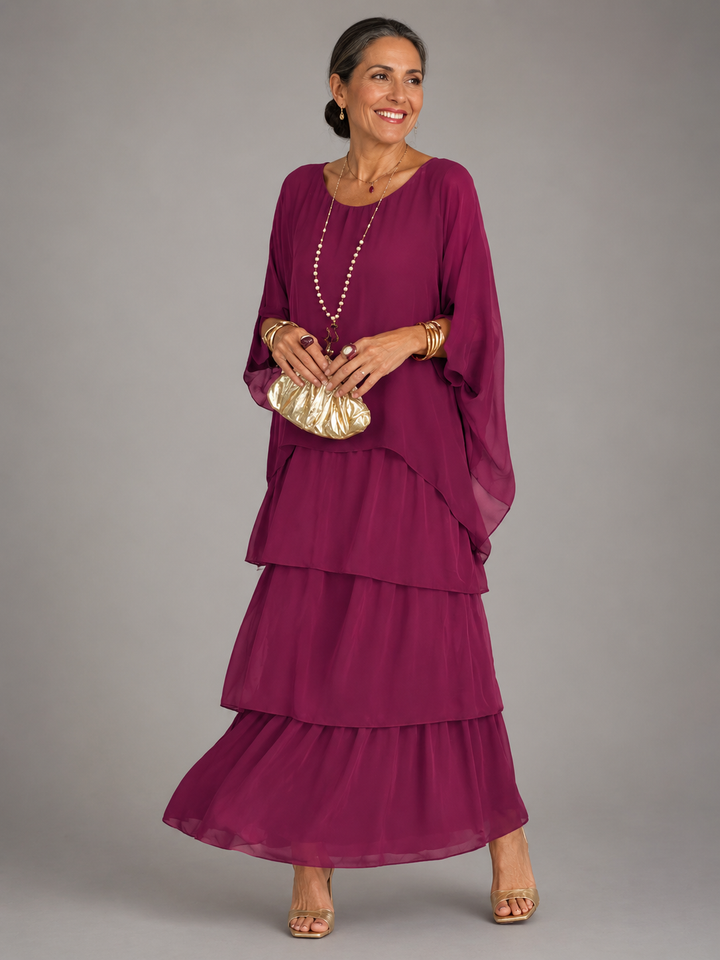 Lucinda – Tiered Chiffon-Look Maxi Dress