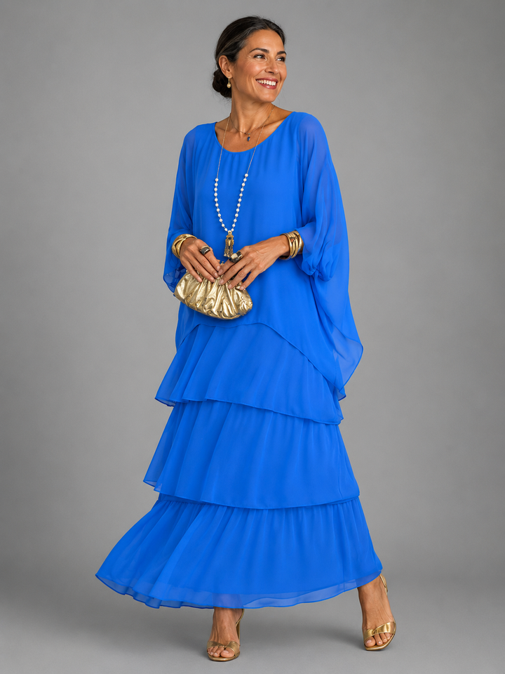 Lucinda – Tiered Chiffon-Look Maxi Dress