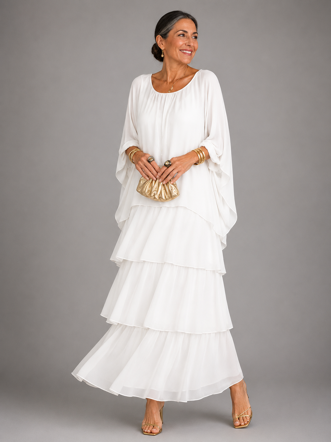 Lucinda – Tiered Chiffon-Look Maxi Dress