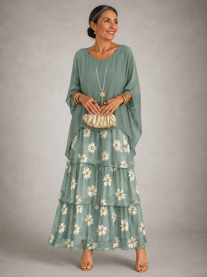 Lucinda – Tiered Chiffon-Look Maxi Dress