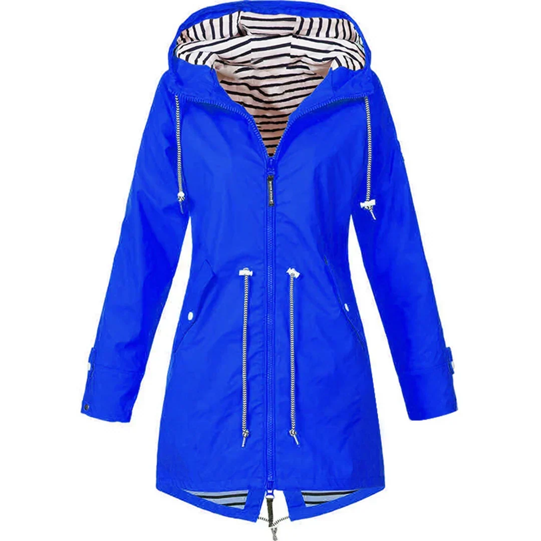 Lesley – Hooded Rain Jacket with Drawstring Waist