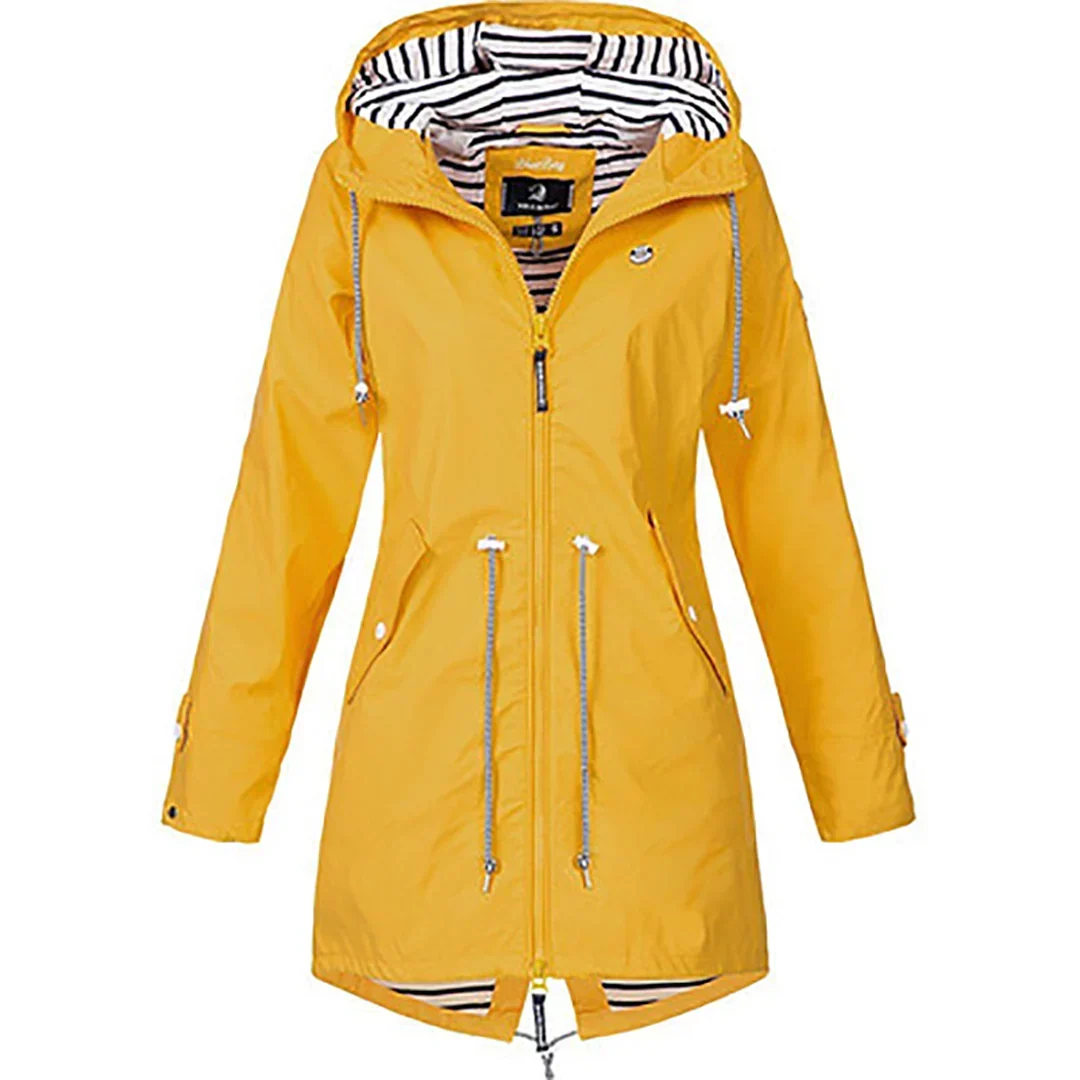 Lesley – Hooded Rain Jacket with Drawstring Waist