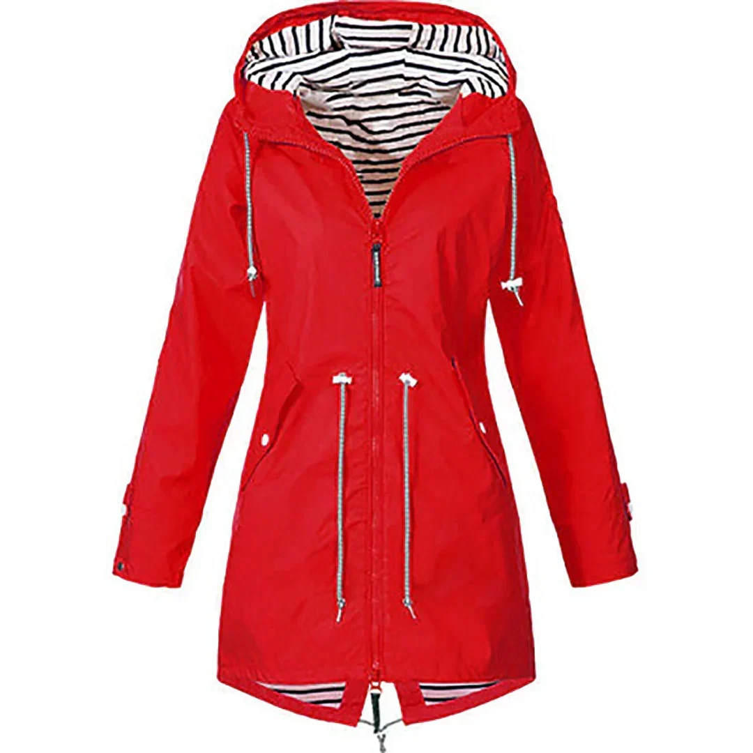 Lesley – Hooded Rain Jacket with Drawstring Waist