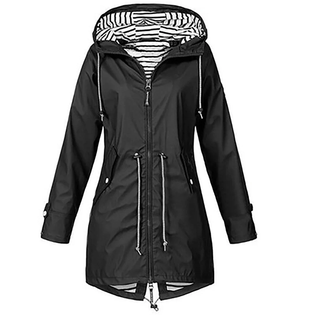 Lesley – Hooded Rain Jacket with Drawstring Waist