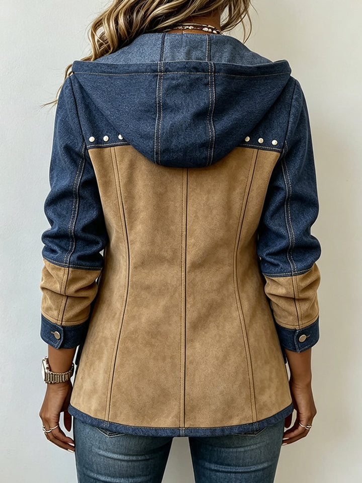 Katherine – Patchwork Hooded Zip-Up Jacket