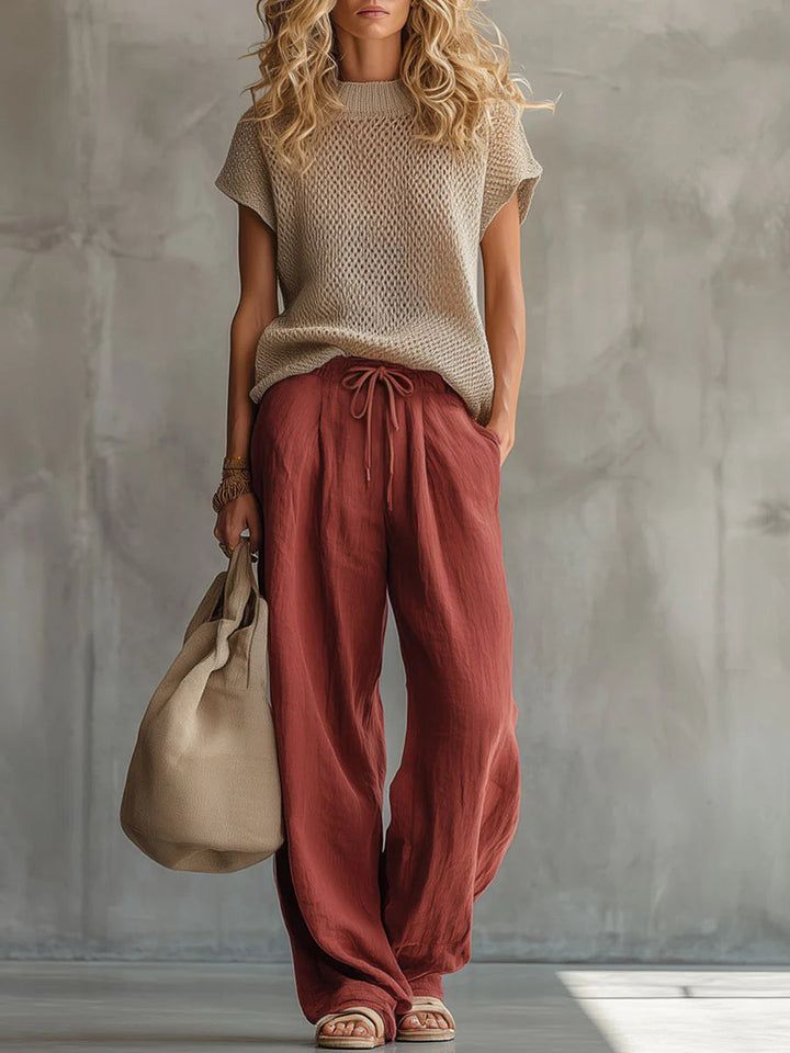 Rosamund – Knit Top and Wide-Leg Trouser Set