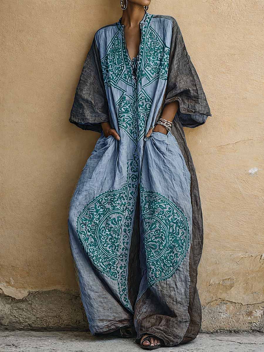 Flora – Bohemian Printed Wide-Leg Kaftan