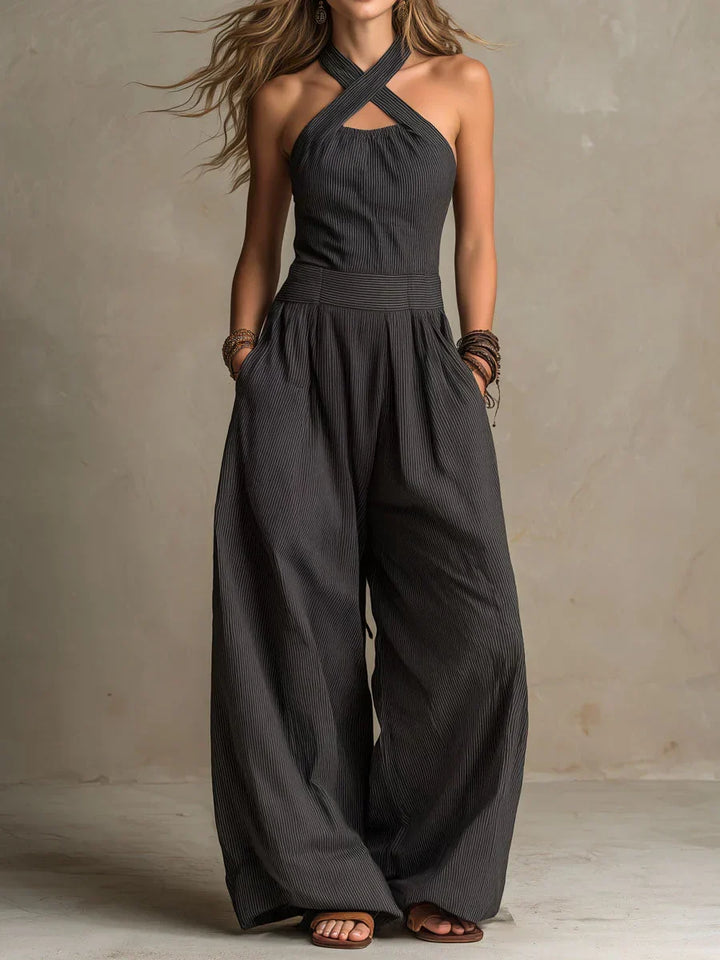 Susannah – Wide-Leg Halter Jumpsuit
