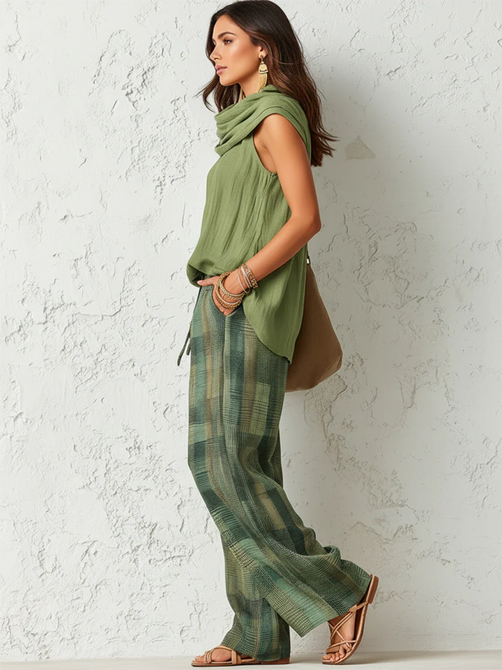 Ceridwen – Sleeveless Top and Wide-Leg Trousers Set