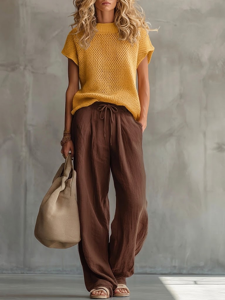 Rosamund – Knit Top and Wide-Leg Trouser Set