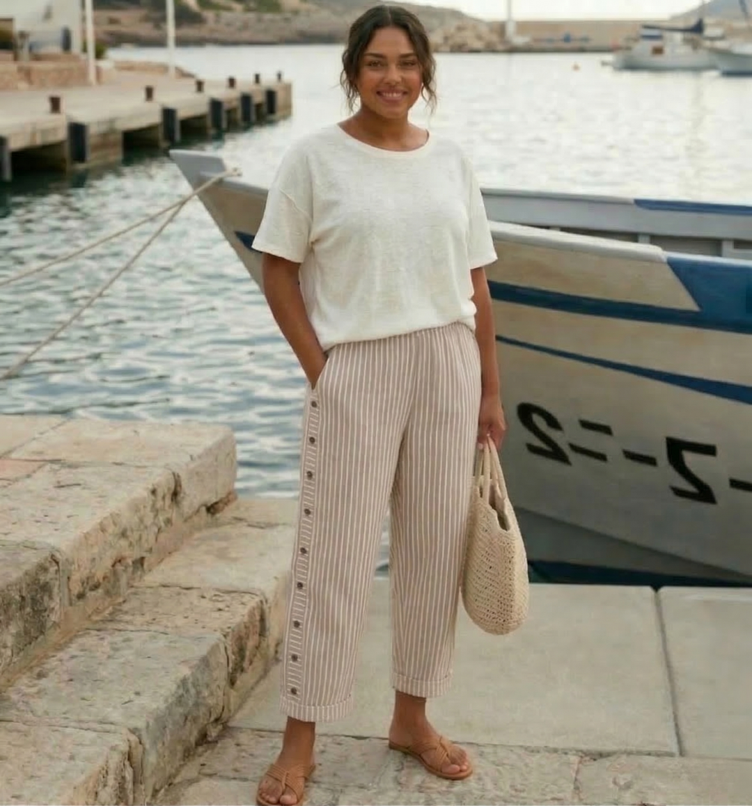 Elena | Striped Summer Trousers
