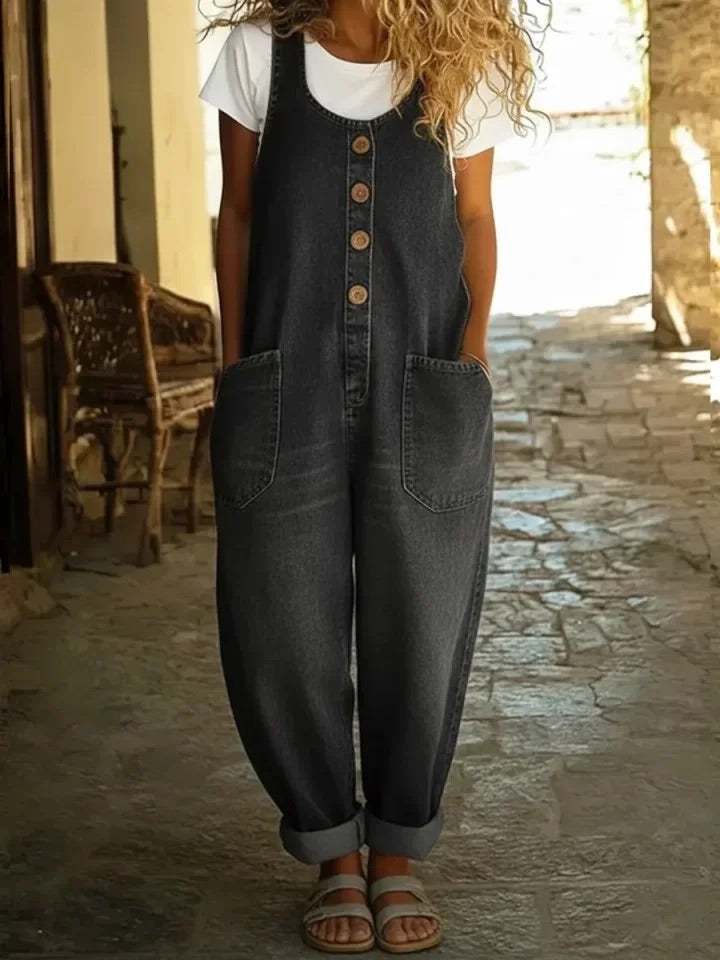 Sophia | Vintage Wash Denim Dungarees