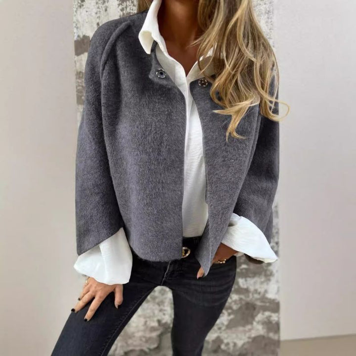 Thomasina – Cropped Button-Up Knit Cardigan