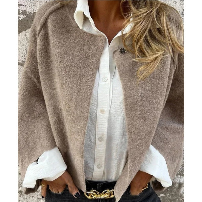 Thomasina – Cropped Button-Up Knit Cardigan