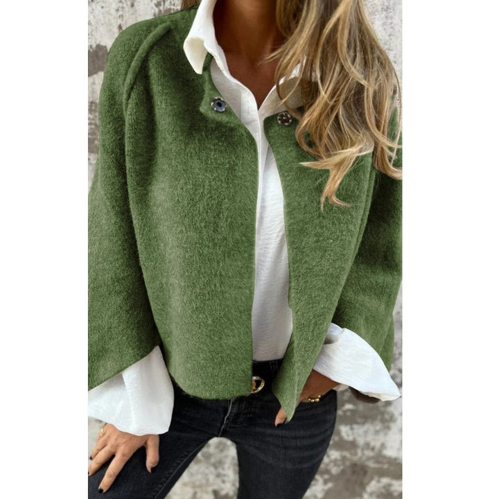 Thomasina – Cropped Button-Up Knit Cardigan