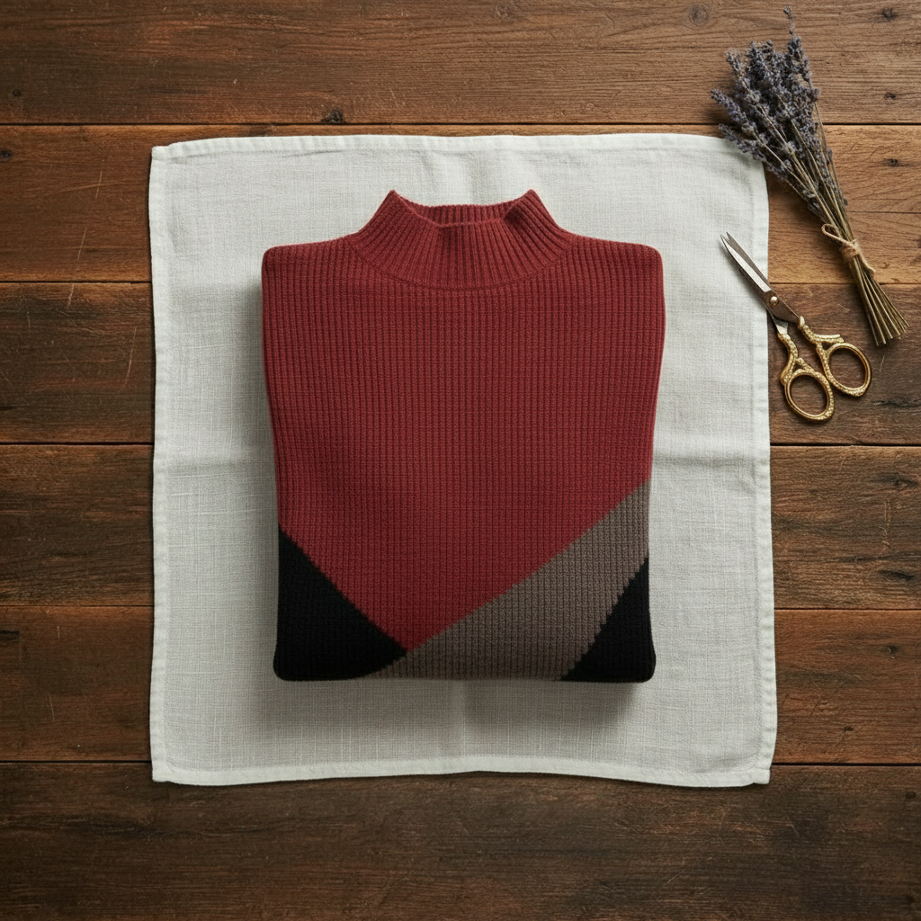Doreen – Colour-Block Turtleneck Knit Jumper