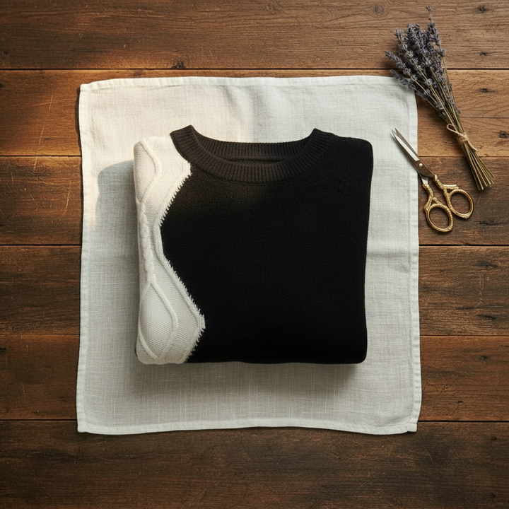 Lorraine – Crew Neck Colour-Block Knit Jumper