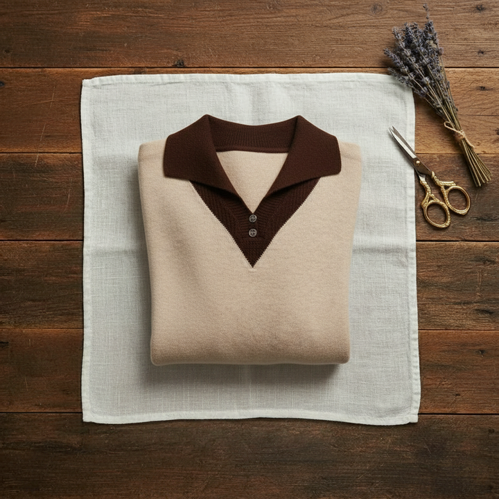 Prudence – Contrast Collar Knit Jumper