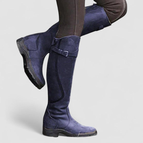 Theodora – Tall Riding Boots with Buckle Detail