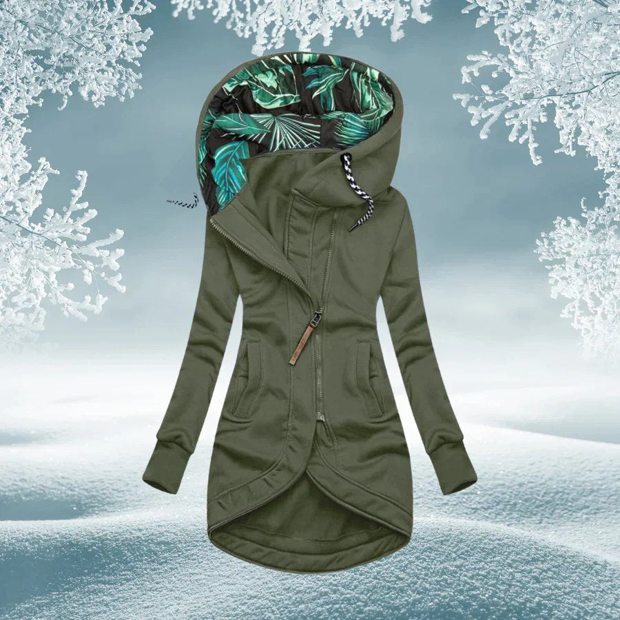 Gwyneth – Longline Hooded Zip-Up Jacket